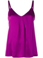 Vince - Satin Tank Top - Women - Silk - M, Pink/purple, Silk