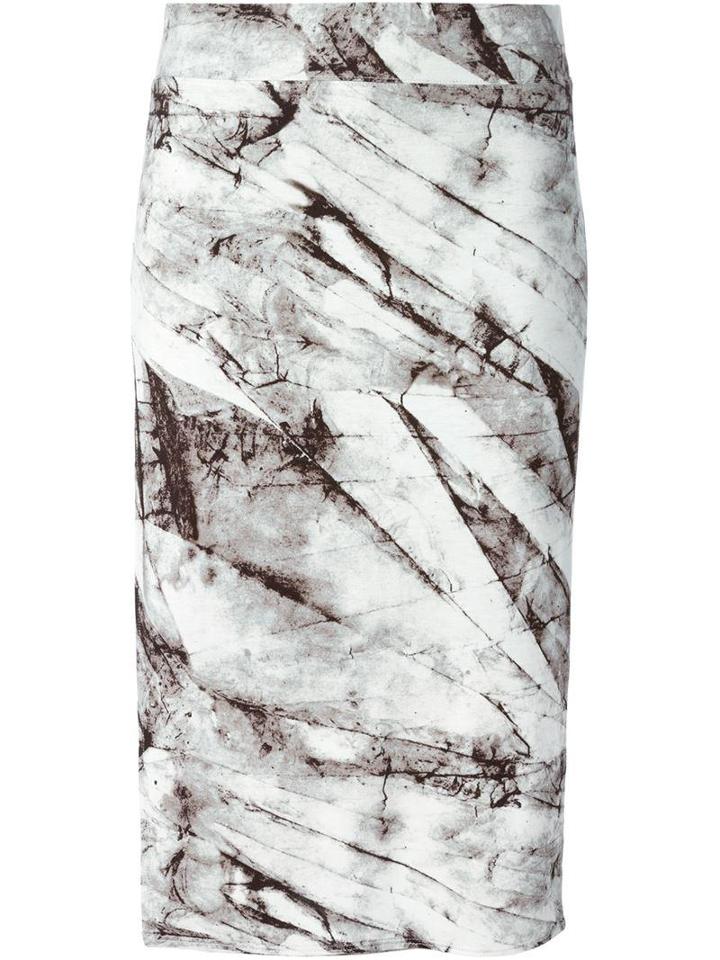 Helmut Lang Marble Print Pencil Skirt