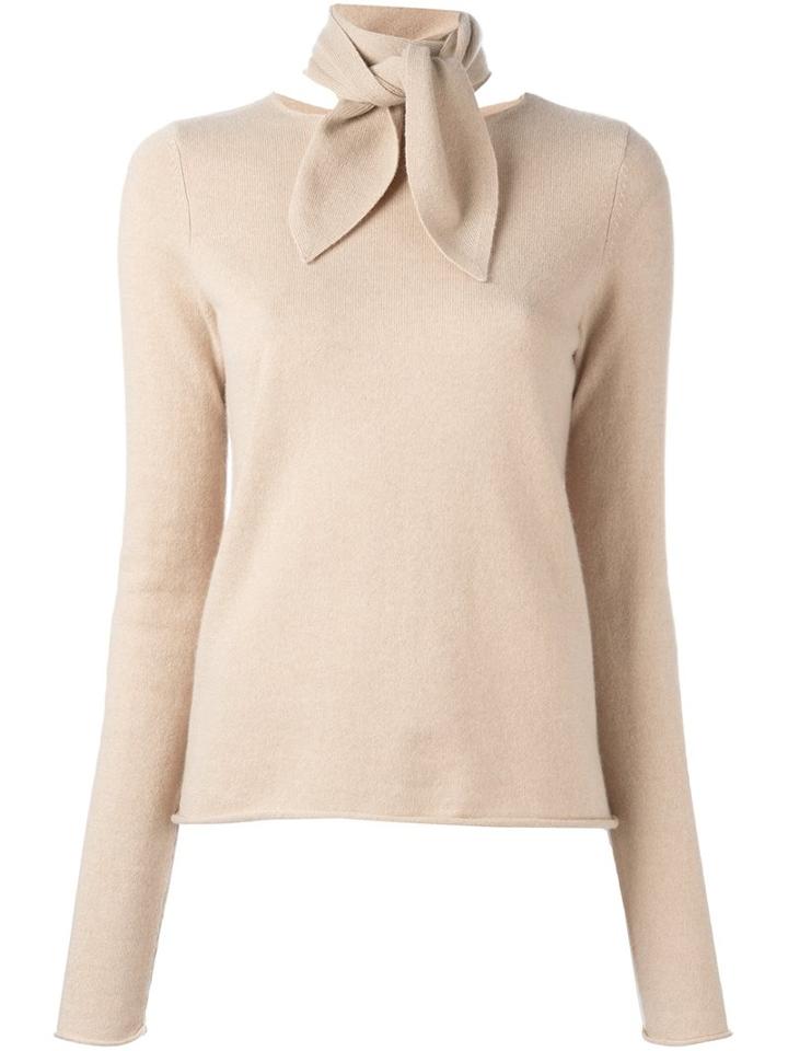 Chloé Neck Tie Jumper, Women's, Size: Medium, Nude/neutrals, Cashmere