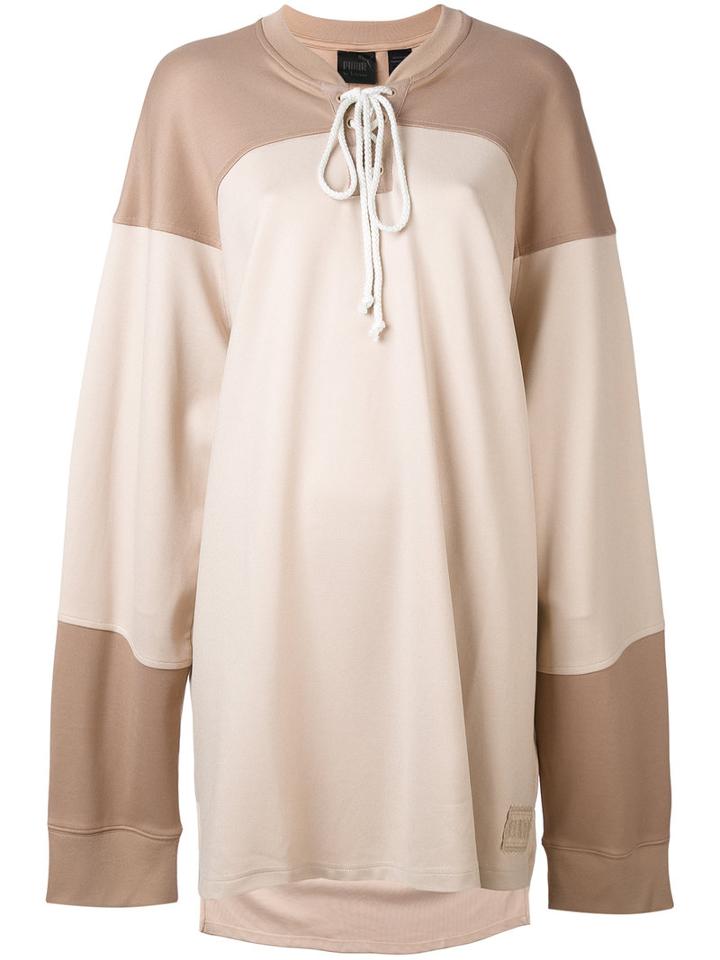 Puma - Layered Elongated Sleeves Sweatshirt - Women - Nylon/spandex/elastane - Xs, Nude/neutrals, Nylon/spandex/elastane