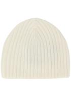 Pringle Of Scotland Ribbed Cashmere Beanie Hat - White