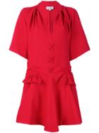 Carven Lace-up Detail Mini Dress - Red