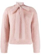 Red Valentino 'red Valentino' Pussy Bow Detailed Jumper - Pink