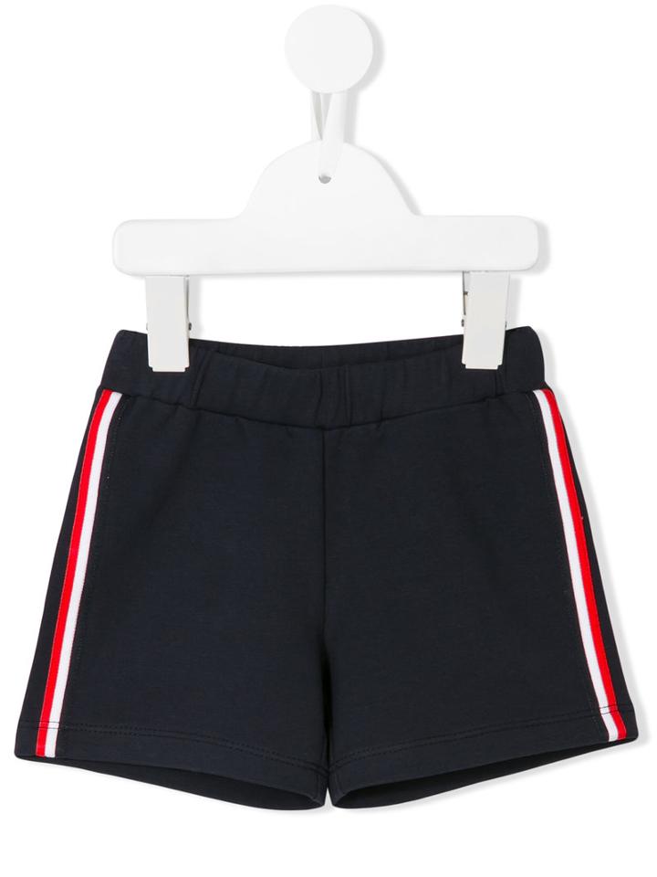 Moncler Kids - Side Stripe Shorts - Kids - Cotton/spandex/elastane - 6-9 Mth, Blue