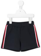 Moncler Kids - Side Stripe Shorts - Kids - Cotton/spandex/elastane - 6-9 Mth, Blue