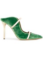 Malone Souliers By Roy Luwolt Velvet Cut-out-ankle Pumps - Green