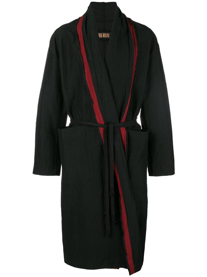 Uma Wang Belted Wrap Coat - Black
