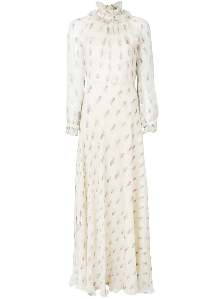 Vilshenko Abigail Moth Print Dress - Nude & Neutrals
