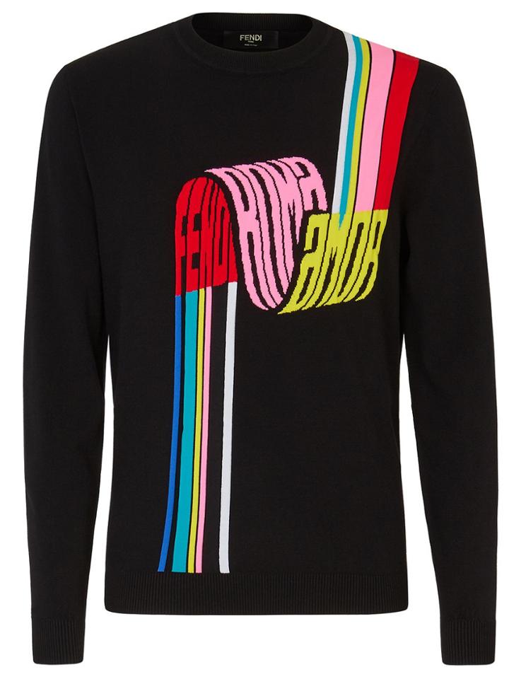 Fendi Intarsia Knit Jumper - Black