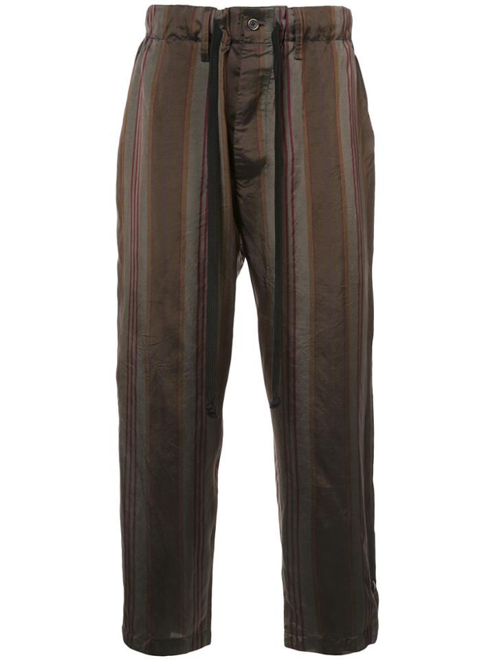 Uma Wang Striped Trousers - Brown
