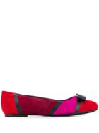 Salvatore Ferragamo Varina Patchwork Ballerinas - Red