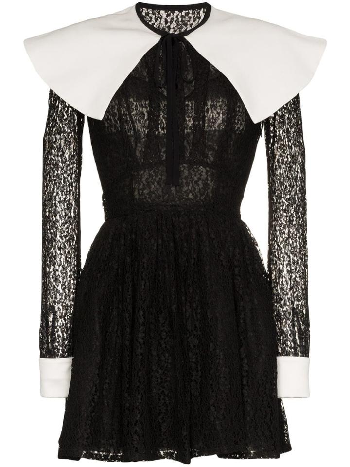 Alessandra Rich Mikado Lace Mini-dress - Black