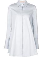 Brock Collection Asymmetric Hem Shirt Dress, Women's, Size: 0, Blue, Cotton/spandex/elastane