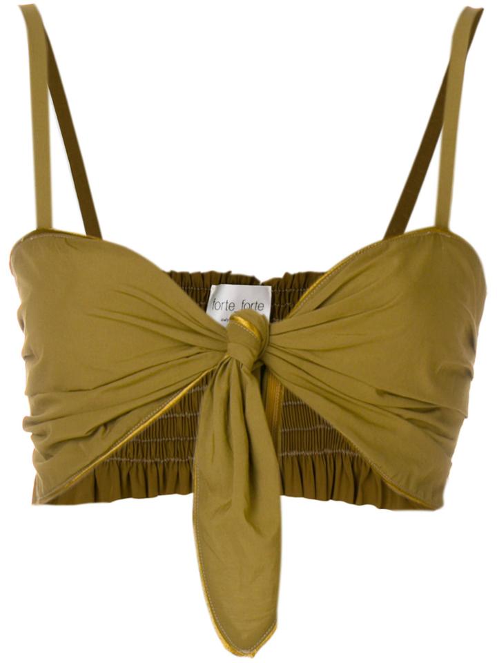 Forte Forte Wrap Cropped Top - Green