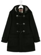 Burberry Kids Hooded Duffle Coat - Black