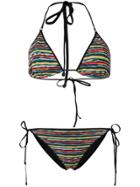 Missoni Mare Striped Knitted Bikini - Black
