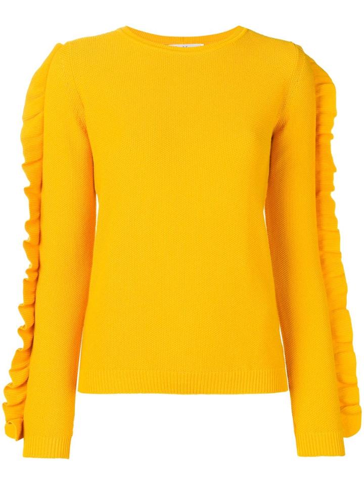 Max Mara Frill Sleeve Knitted Jumper - Yellow