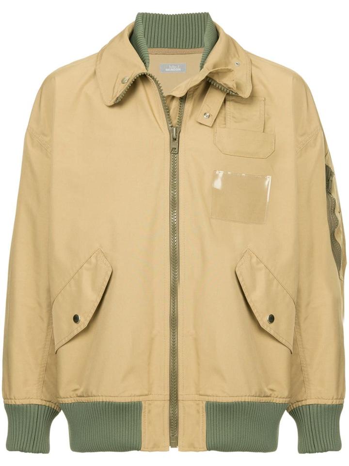 Kolor Beacon Layered Detail Jacket - Brown