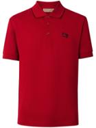Burberry Tipped Cotton Piqué Polo Shirt - Red