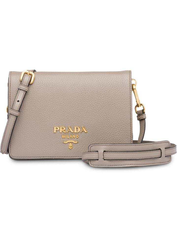 Prada Calf Leather Shoulder Bag - Grey