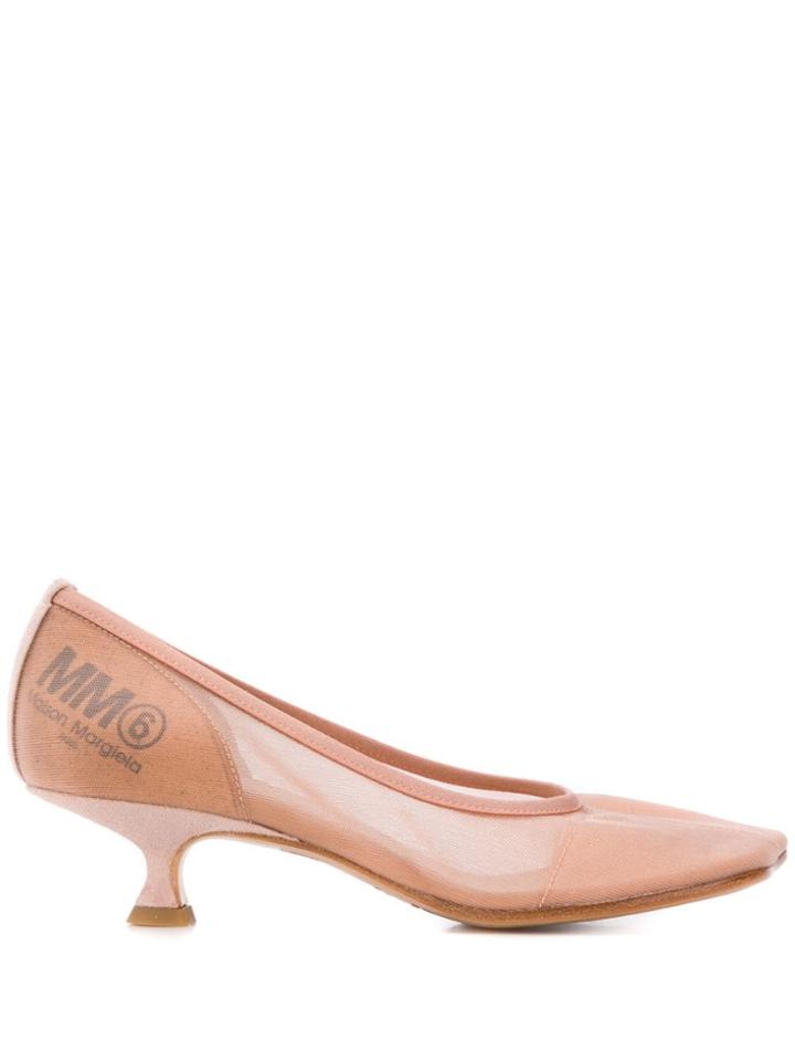 Mm6 Maison Margiela Toe-shaped Mesh Pumps - Pink