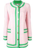Thom Browne Pink Frame Detail Tweed Jacket