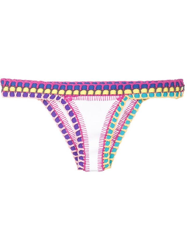 Kiini 'yaz' Bikini Bottom, Women's, Size: Medium, White, Polyester/nylon/spandex/elastane/cotton