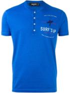 Dsquared2 Henley T-shirt, Men's, Size: Small, Blue, Cotton