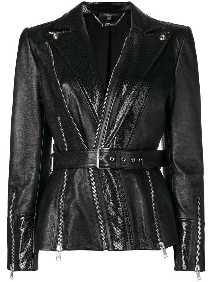 Alexander Mcqueen Belted Waist Jacket - Black