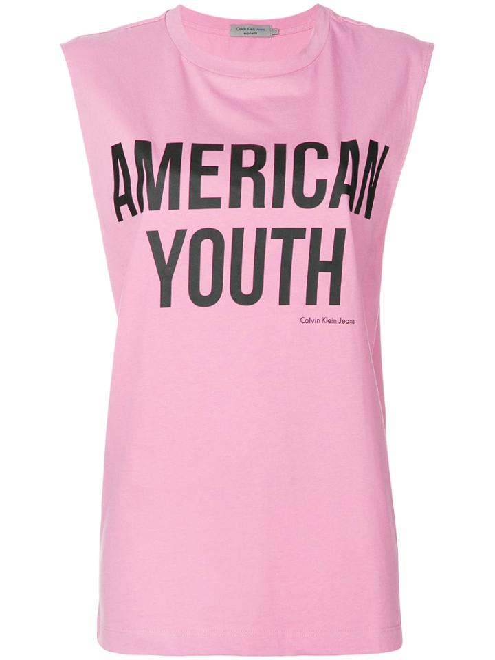Calvin Klein Jeans American Youth Printed T-shirt - Pink & Purple