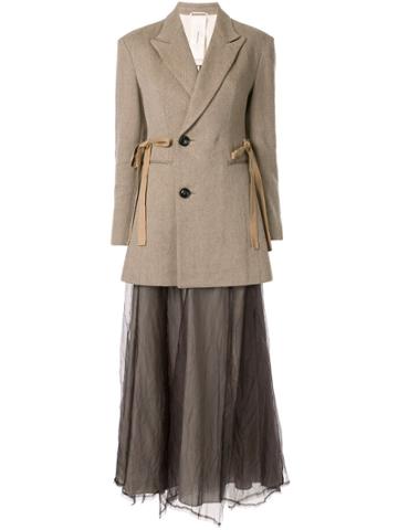Phaedo Studios Tulle Skirt Blazer Jacket - Brown