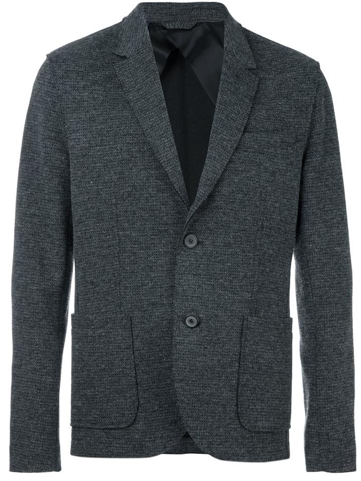Lanvin Deconstructed Two Button Jacket, Men's, Size: 54, Grey, Cotton/nylon/viscose/wool