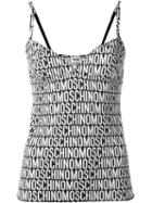 Moschino Logo Print Tank Top, Women's, Size: 42, Black, Polyamide/spandex/elastane
