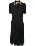 Nº21 Rhinestone Collar Midi Dress - Black