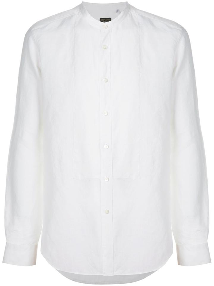 Dell'oglio Round Neck Button Shirt - White