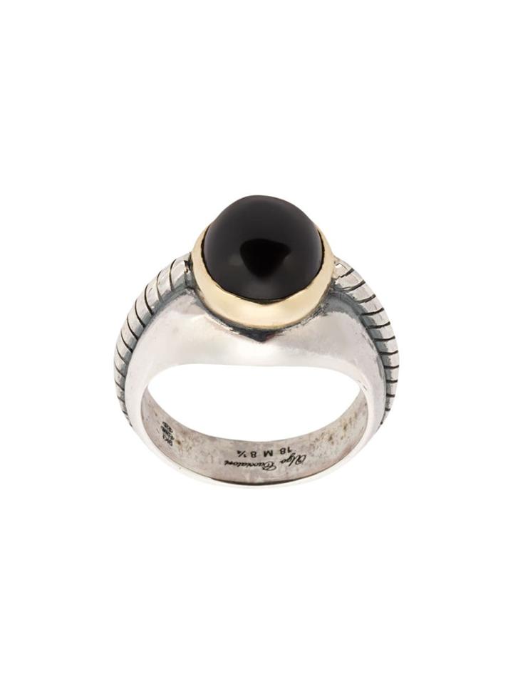 Ugo Cacciatori Onyx Stone Ring - Onyx Arg: 7.5grs Or: 0.7grs