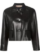 Marni Cropped Jacket, Women's, Size: 6, Black, Lamb Skin