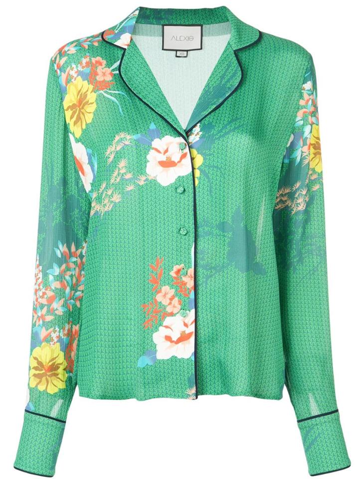 Alexis Floral Print Blouse - Green