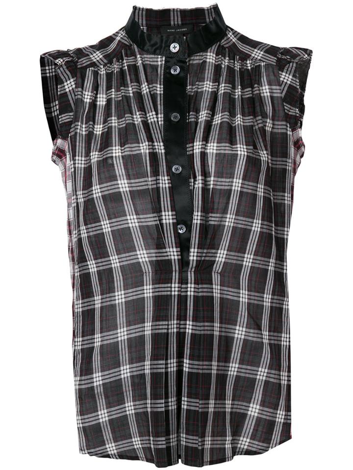 Marc Jacobs Contrast Trim Check Vest - Black