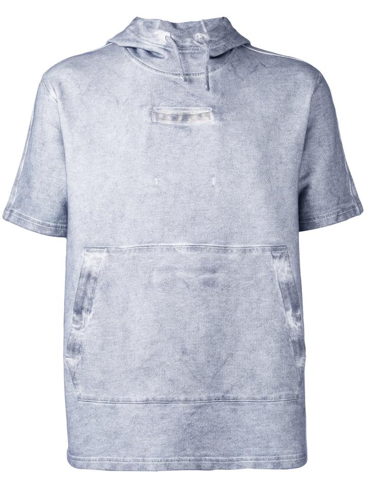 Stone Island Shadow Project Teleport Short Sleeve Hoodie, Men's, Size: Large, Grey, Cotton