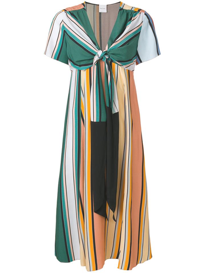 Paul Smith Tie Detail Striped Dress - Multicolour