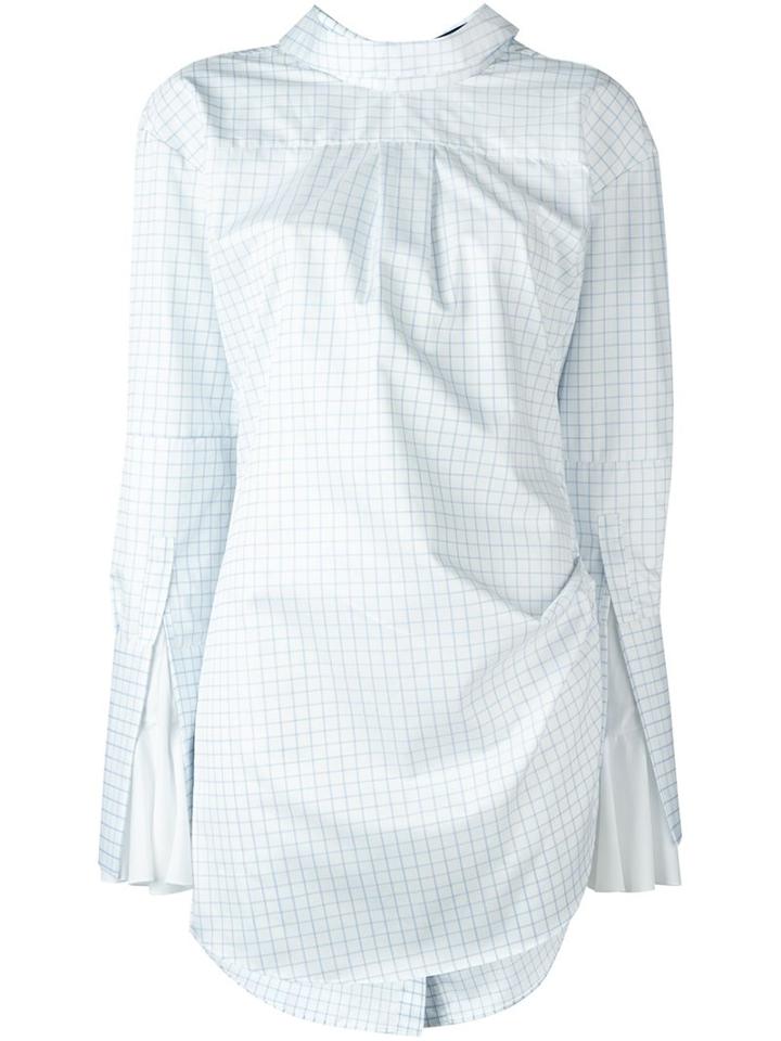 Jacquemus Plaid Oversized Blouse, Women's, Size: 36, Blue, Cotton