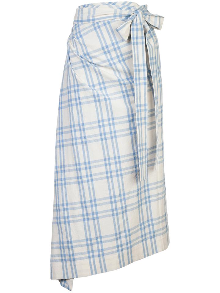 Rosie Assoulin Draped Checked Skirt - White