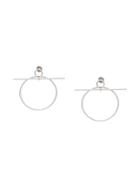 Hermès Vintage Large Hoop And Bar Earrings - Metallic