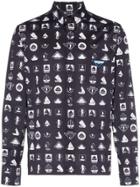 Prada Sailing Print Cotton Shirt - Blue