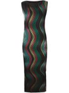 Issey Miyake Pleated Shift Dress, Women's, Size: 2, Black, Polyester