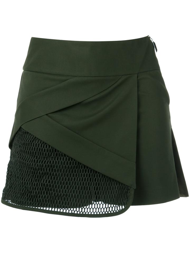 Giuliana Romanno - Textured Skirt - Women - Cotton/elastodiene - 36, Green, Cotton/elastodiene