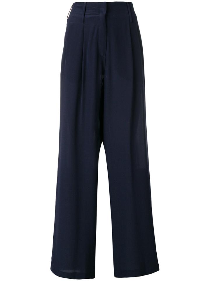 Odeeh Tie Waist Wide Leg Trousers - Blue