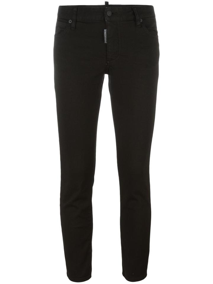 Dsquared2 Twiggy Cropped Jeans, Women's, Size: 44, Black, Cotton/spandex/elastane