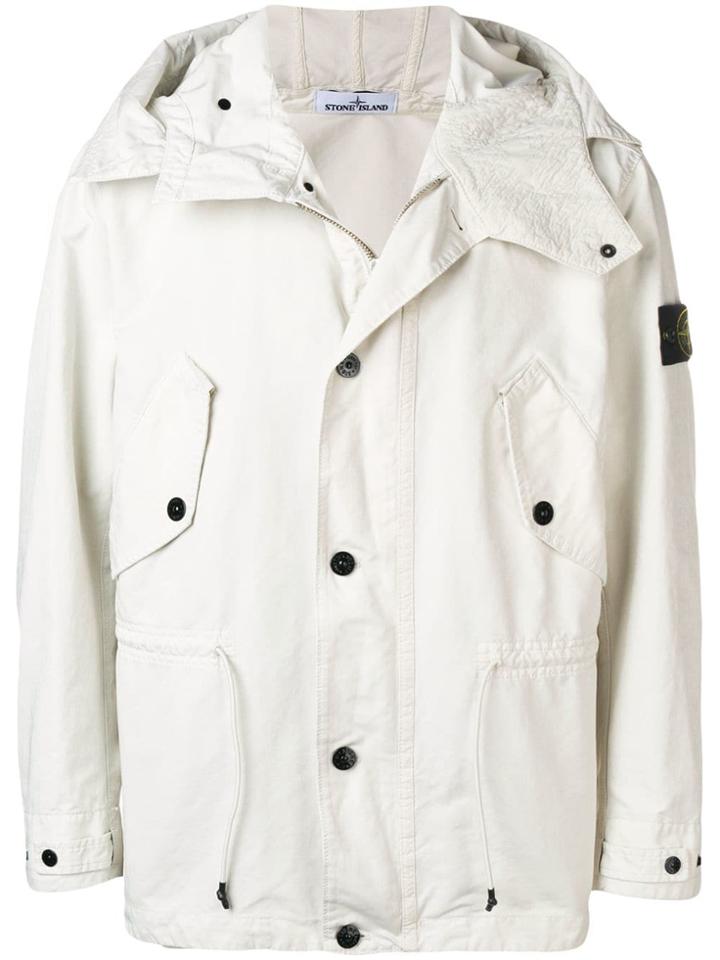 Stone Island Mid-length Wind Breaker - White